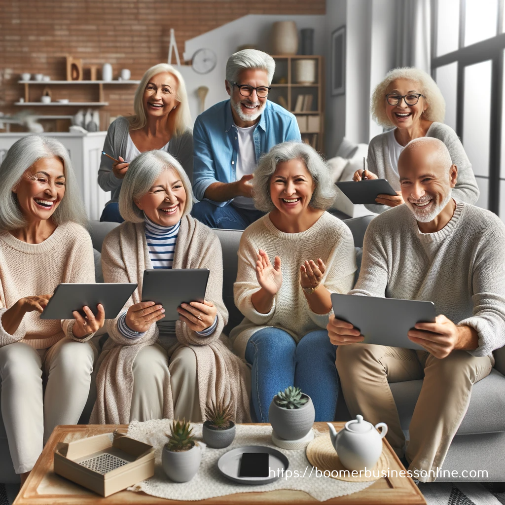 make money online side hustle in a group of smiling seniors